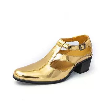 Amazon hot-selling men s high-heeled leather shoes designer new fashion men s sandals 46 large size leather sandals 38