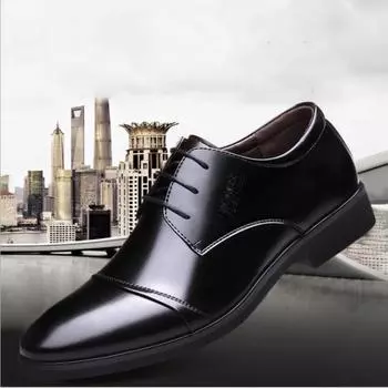 Amazon Мужская обувь Большие размеры Деловые туфли из натуральной кожи Дышащие шнурованные европейские и американские кожаные туфли больших размеров 38 коричневый