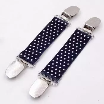 Amazon s Same Multi-Purpose Glove Clip Sleeve Clip Elastic a Pair of Hairclips Shawl Clip Suspenders Clip 33 Colors Available Black Wave dot One size