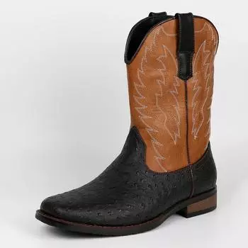 Amazon Vintage Western Cowboy Boots Вышитые квадратные мужские сапоги 40