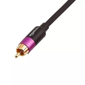 AmazonBasics 1 шт. RCA аудиокабель для динамика с позолоченным штекером черный сабвуфер/усилитель/активный 15,2 м