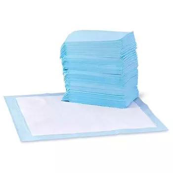 AmazonBasics Pet Toilet Leak Quick Drying For Toilet Standard Regular 56 x 56 Regular Blue Sheets, Dog/Puppy Sheets, Proof, Design, Training, синий