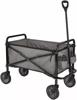 AmazonBasics Utility Wagon Складная садовая утварь для сбора садовых инструментов с чехлом, серая, 103,89 Дx50,8 Шx70,1 Всм