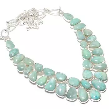 Амазонит драгоценный камень ручной работы 925 пробы серебряное ювелирное ожерелье 18 дюймов JCN484-225