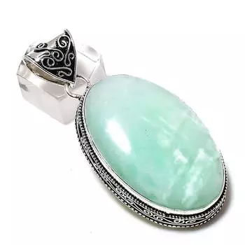 Амазонит драгоценный камень ручной работы из стерлингового серебра 925 пробы подарочный ювелирный кулон 2.48 t1i26