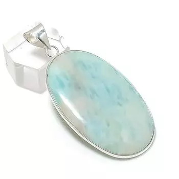 Амазонит драгоценный камень ювелирное изделие ручной работы из стерлингового серебра 925 пробы кулон 2.17 i3w69