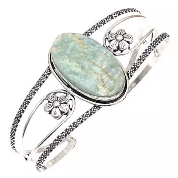 Амазонит друзы драгоценный камень ручной работы серебряные ювелирные изделия манжеты браслеты 7 регулируемые