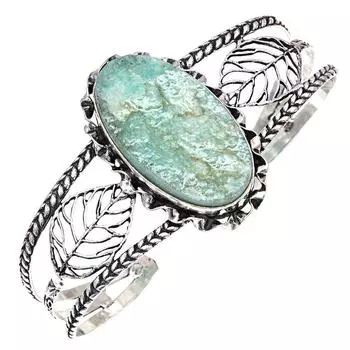 Amazonite Drusy Gemstone Handmade Jewelry Cuff Bracelets 7 Adjustable