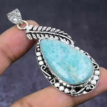 Amazonite Gemstone 925 Steling Silver Jewelry Pendant 2.56 h3m55