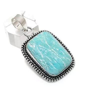 Amazonite Gemstone Handmade 925 Sterling Silver Jewelry Pendant 1.85 G4e84