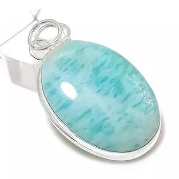 Amazonite Gemstone Handmade 925 Sterling Silver Jewelry Pendant 2.13 y1y52