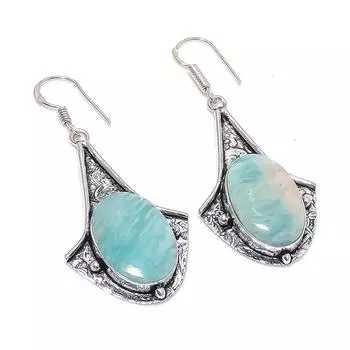 Amazonite Handmade 925 Sterling Silver Jewelry Earring 2.32 E1p17