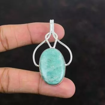 Amazonite Pendant 925 Sterling Silver Pendant Handmade Pendant Amazonite Jewelry Birthstone Pendant Gifts For Mother Gemstone Silver Jewelry