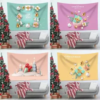 Амазонка Рождественский фон Ткань Праздничная вечеринка Трехмерный рождественский гобелен Подвесная ткань 100x75cm