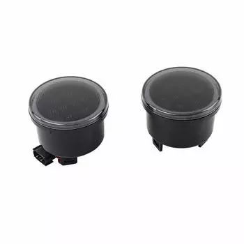 Amber Grill Turn Signal Halo Ring Angel Eye DRL Smoke Lens For 07-18 Wrangler JK