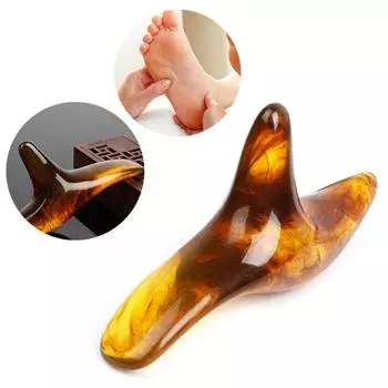 Amber Resin Wax Triangle Foot Feet Massager Gua Sha Acupuncture Shiatsu Tool синий