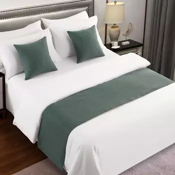 AMBERIS Bed Runner, Imitation Linen Decorative Bed Scarf for Home Hotel (Bed Scarf for Home Hotel)
