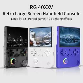 Ambernick RG40XXV: Slim 4 Handheld Game Console with Dual Rockers & Ambient Lighting Black English
