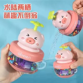 Ambibious Fun Tumbler Frog Baby Pig Water Cup Water Spray Egg Tumbler Bath Toy зелёный