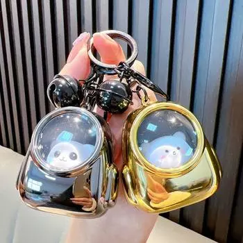 Ambient Light Night Light Keyring Couple Pendant Cat Astronaut Keychain Bag Pendant синий