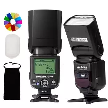 Ambitful AF970 вспышка Speedlight для Canon Nikon Sony Olympus Fuji Беспроводная вспышка с регулируемым временем перезарядки, ЖК-панелью и одним контактом