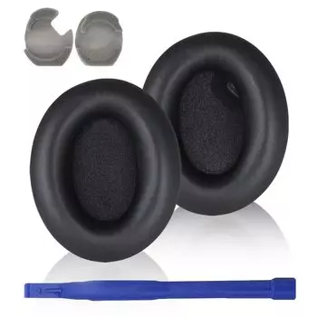 Амбушюры Ear Protein Leather с эффектом памяти высокой плотности для наушников Sony с шумоподавлением, без датчика, WH-1000XM4, и WH-1000XM4 (Черный, Ударный)