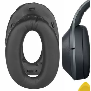 Амбушюры Geekria QuickFit Совместимые амбушюры Совместимые с наушниками Sony Амбушюры Чашки WH-1000XM2, MDR-1000X Ear/Ear (Белковая кожа/Черный)