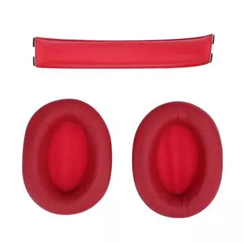 Амбушюры и накладка на оголовье из протеиновой кожи с эффектом памяти, комплект амбушюр и накладка на оголовье для W800BT красный