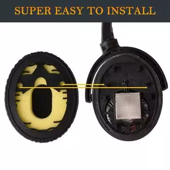 Амбушюры, совместимые с Bose QC 3 - черные кожаные/пенные чехлы для наушников с мягким пенопластом с эффектом памяти, комплект аксессуаров чёрный