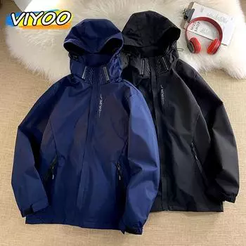 Ameican Мужская тактическая куртка пальто с капюшоном Комбинезоны уличная одежда для пар уличная ветровка для мужчин 3XL тёмно-синий