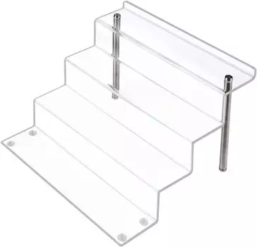 AMEITECH Подставка для фигурок Hinadan Акриловая акриловая подставка Акриловая сценическая подставка Полка Подставка Мини Лестничное основание Акрил 4-х уровневое (22,8*21*15,2см)