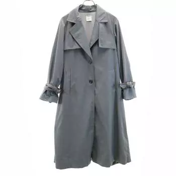 AMERI UNDRESSED Тренч с длинным рукавом, плиссировкой сзади и поясом, серый, женский, б/у