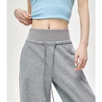American Casual Belly and Waist Sweatpants for Women s Spring and Autumn High Waist and Thin, The Same Straight Tube Narrow Sweatpants S