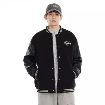 Американская классическая бейсбольная куртка мужская свободная большого размера модная брендовая цветная куртка-бомбер M