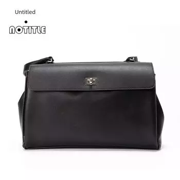 American College Large Capacity Tote Bag One Shoulder Shoulder Portable Underarm Bag JK Girl Bag Untitled Notitle Black