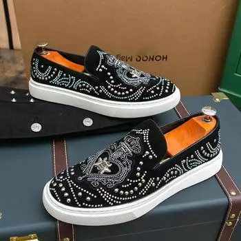 American Fashion Vulcanized Shoes Men Slip-on Light Comfortable Brand Small Leather Shoes Hiking Travel Shoes Men Size 38-45 38