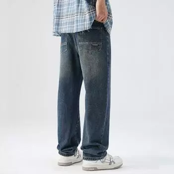 American High Street Scimitar Jeans Men s Spring Loose Casual Pants Old Wide-leg Pants 28