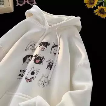 American Ins Персонализированная простая толстовка с капюшоном для мужчин, осенне-зимний сезон Y2K, новое толстое пальто для уличного мальчика, простой топ M белый