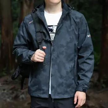 Американская куртка куртка весна и осень молодежная куртка повседневная тонкая с капюшоном платье одежда мужская M