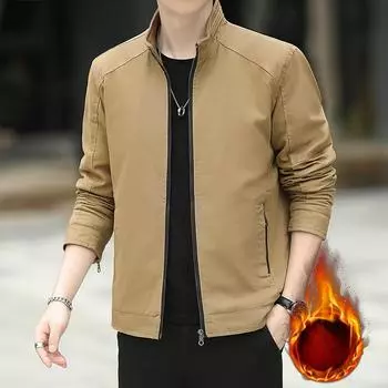 American Jacket Men s Coat Autumn and Winter Fleece Thickened Casual Men s Tooling Jacket Slim Youth Trend Coat M