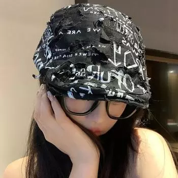 Американские дизайнерские шляпы Hole Graffiti Forward для женщин, летние и осенние, модные, универсальные, солнцезащитные береты Y2k 56-58cm хаки