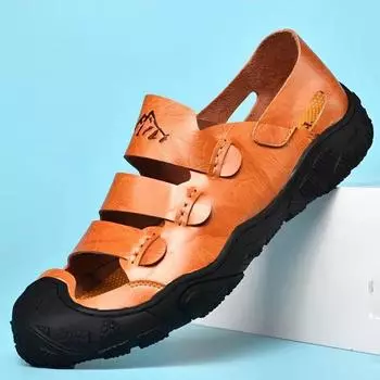 Американские оригинальные товары для ухода за кожей, летние сандалии, мужские пляжные туфли с полыми отверстиями 38 чёрный
