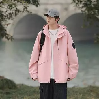 American Outdoor Hiking Suit Windproof Jacket Men s Sunscreen Jacket Spring and Autumn Thin Wide S чёрный