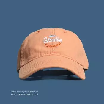 American Retro Baseball Cap Men s and Women s Face-Looking Small Soft Top Peaked Cap Summer Sun-Shade Sun Protection Hat 2023 New Arrival Tide Orange Adjustable