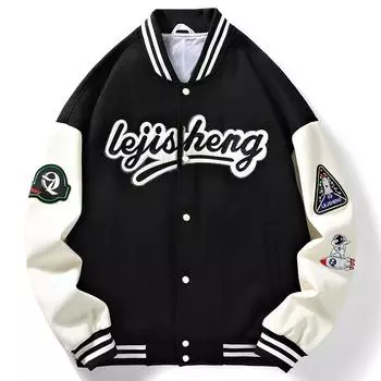 Американская ретро бейсбольная куртка мужская новая весна и осень хип-хоп свободная бейсбольная толстовка с воротником универсальная куртка топы для мужчин M