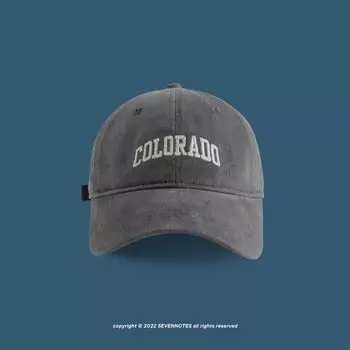 American Retro Claret Embroidery Big Brim Baseball Cap Men s Brushed Female Peaked Cap Tide Easiest for Match Ins Spring and Summer Sun-Proof Gray Adjustable