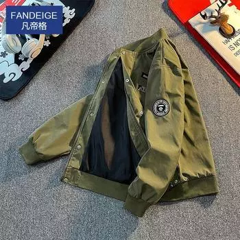 American Retro Coat Men s Spring and Autumn Trend Versatile Casual Jacket Men M