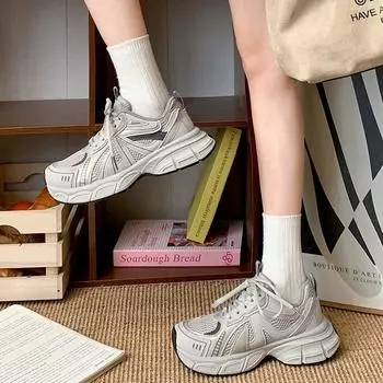American retro feet show small height increase platform dad shoes women s 2025 new autumn and winter list light sports shoes 35