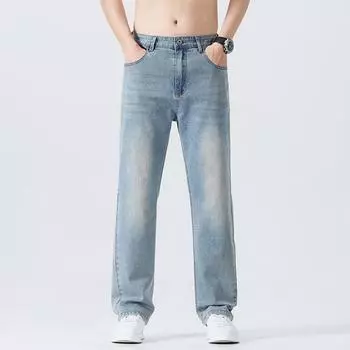 American Retro Jeans Men s Loose Straight-leg High and Thin Summer Thin Pants Men 28