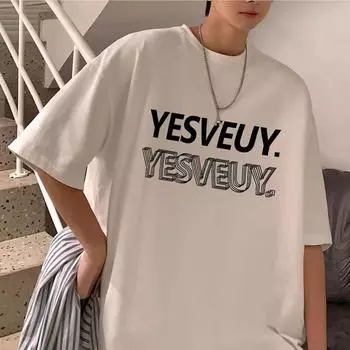 Американская ретро футболка с короткими рукавами Мужская Летняя Новая Свободная Повседневная Ins Модный Бренд Топ с короткими рукавами Мужской Модный S